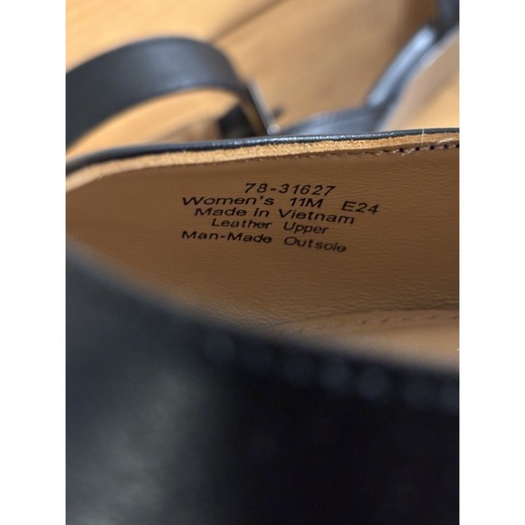 Johnston & Murphy Women's Black Leather Vicki Ankle Strap Heels Size 11M $148 - Picture 5 of 6